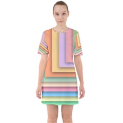 Colorful Wallpaper Abstract Sixties Short Sleeve Mini Dress by Simbadda