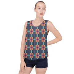 Abstract Background Bubble Hem Chiffon Tank Top