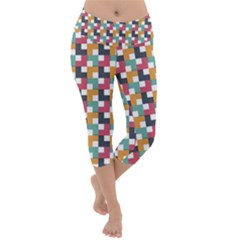 Background Abstract Geometric Lightweight Velour Capri Yoga Leggings