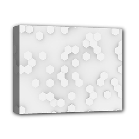 White Abstract Wall Paper Design Frame Deluxe Canvas 14  X 11  (stretched) by Simbadda