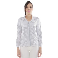 White Abstract Wall Paper Design Frame Windbreaker (women) by Simbadda