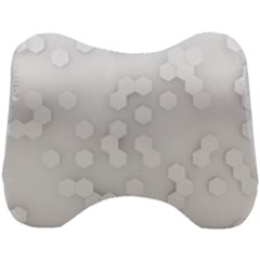 White Abstract Wall Paper Design Frame Head Support Cushion by Simbadda