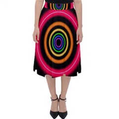 Neon Light Abstract Pattern Lines Classic Midi Skirt by Simbadda