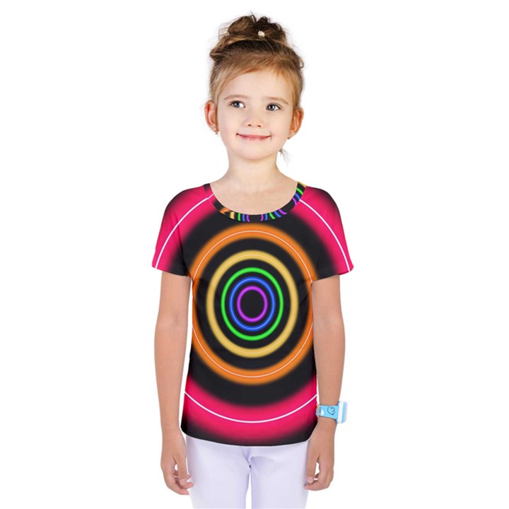 Neon Light Abstract Pattern Lines Kids  One Piece Tee