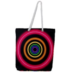 Neon Light Abstract Pattern Lines Full Print Rope Handle Tote (large) by Simbadda