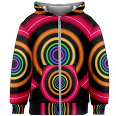 Neon Light Abstract Pattern Lines Kids Zipper Hoodie Without Drawstring by Simbadda