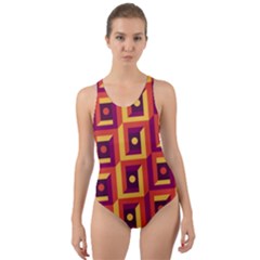 Abstract Background Cut-out Back One Piece Swimsuit by Simbadda