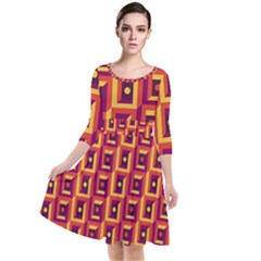 Abstract Background Quarter Sleeve Waist Band Dress