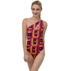 Abstract Background To One Side Swimsuit by Simbadda