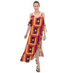 Abstract Background Maxi Chiffon Cover Up Dress