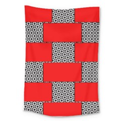 Black And White Red Patterns Large Tapestry