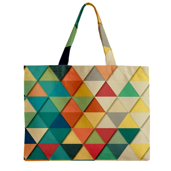 Background Geometric Triangle Zipper Mini Tote Bag