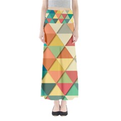 Background Geometric Triangle Full Length Maxi Skirt by Simbadda