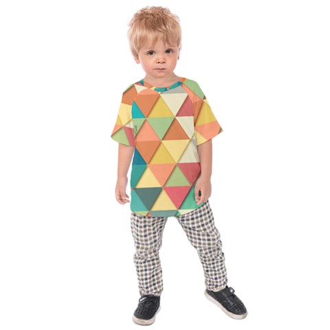 Background Geometric Triangle Kids Raglan Tee by Simbadda