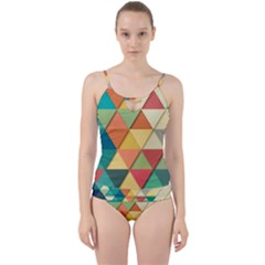 Background Geometric Triangle Cut Out Top Tankini Set by Simbadda