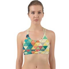 Background Geometric Triangle Back Web Sports Bra by Simbadda