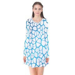 Network Social Neurons Brain Cells Long Sleeve V-neck Flare Dress by Simbadda