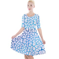 Network Social Neurons Brain Cells Quarter Sleeve A-line Dress by Simbadda