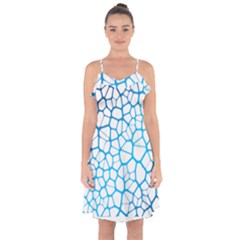 Network Social Neurons Brain Cells Ruffle Detail Chiffon Dress by Simbadda