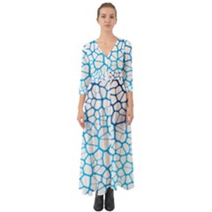 Network Social Neurons Brain Cells Button Up Boho Maxi Dress by Simbadda