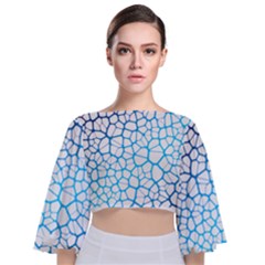 Network Social Neurons Brain Cells Tie Back Butterfly Sleeve Chiffon Top by Simbadda