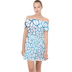 Network Social Neurons Brain Cells Off Shoulder Chiffon Dress