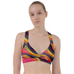 Abstract Colorful Background Wavy Sweetheart Sports Bra by Simbadda