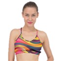 Abstract Colorful Background Wavy Basic Training Sports Bra View1