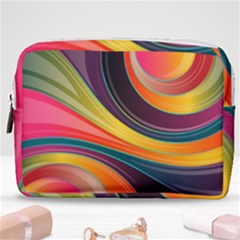 Abstract Colorful Background Wavy Make Up Pouch (medium) by Simbadda