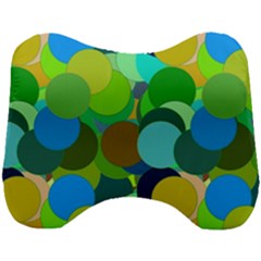 Green Aqua Teal Abstract Circles Head Support Cushion