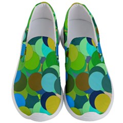 Green Aqua Teal Abstract Circles Men s Lightweight Slip Ons by Simbadda