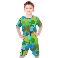 Green Aqua Teal Abstract Circles Kid s Set