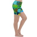 Green Aqua Teal Abstract Circles Lightweight Velour Yoga Shorts View3