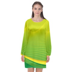 Background Color Fresh Beautiful Long Sleeve Chiffon Shift Dress  by Simbadda