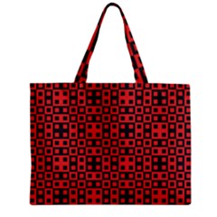 Abstract Background Red Black Zipper Mini Tote Bag by Simbadda