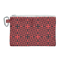 Abstract Background Red Black Canvas Cosmetic Bag (large) by Simbadda