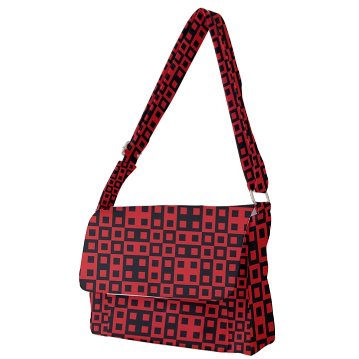 Abstract Background Red Black Full Print Messenger Bag