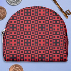 Abstract Background Red Black Horseshoe Style Canvas Pouch