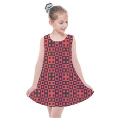 Abstract Background Red Black Kids  Summer Dress