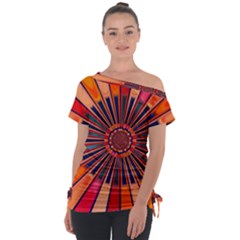 Color Background Structure Lines Tie-up Tee