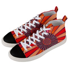 Color Background Structure Lines Men s Mid-top Canvas Sneakers by Simbadda