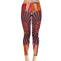 Color Background Structure Lines Inside Out Leggings by Simbadda