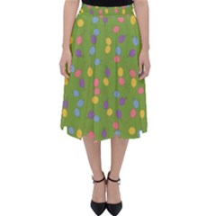 Balloon Grass Party Green Purple Classic Midi Skirt by Simbadda