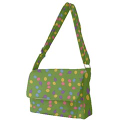 Balloon Grass Party Green Purple Full Print Messenger Bag by Simbadda