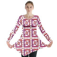 Background Abstract Square Long Sleeve Tunic  by Simbadda