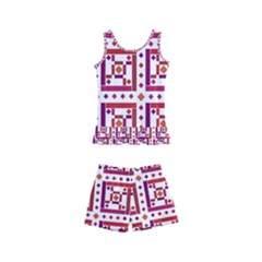 Background Abstract Square Kid s Boyleg Swimsuit by Simbadda