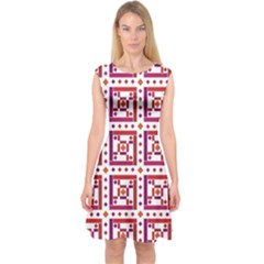 Background Abstract Square Capsleeve Midi Dress by Simbadda