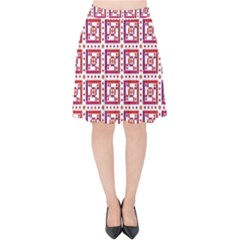 Background Abstract Square Velvet High Waist Skirt by Simbadda