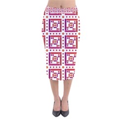 Background Abstract Square Velvet Midi Pencil Skirt by Simbadda