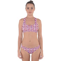 Background Abstract Square Cross Back Hipster Bikini Set by Simbadda